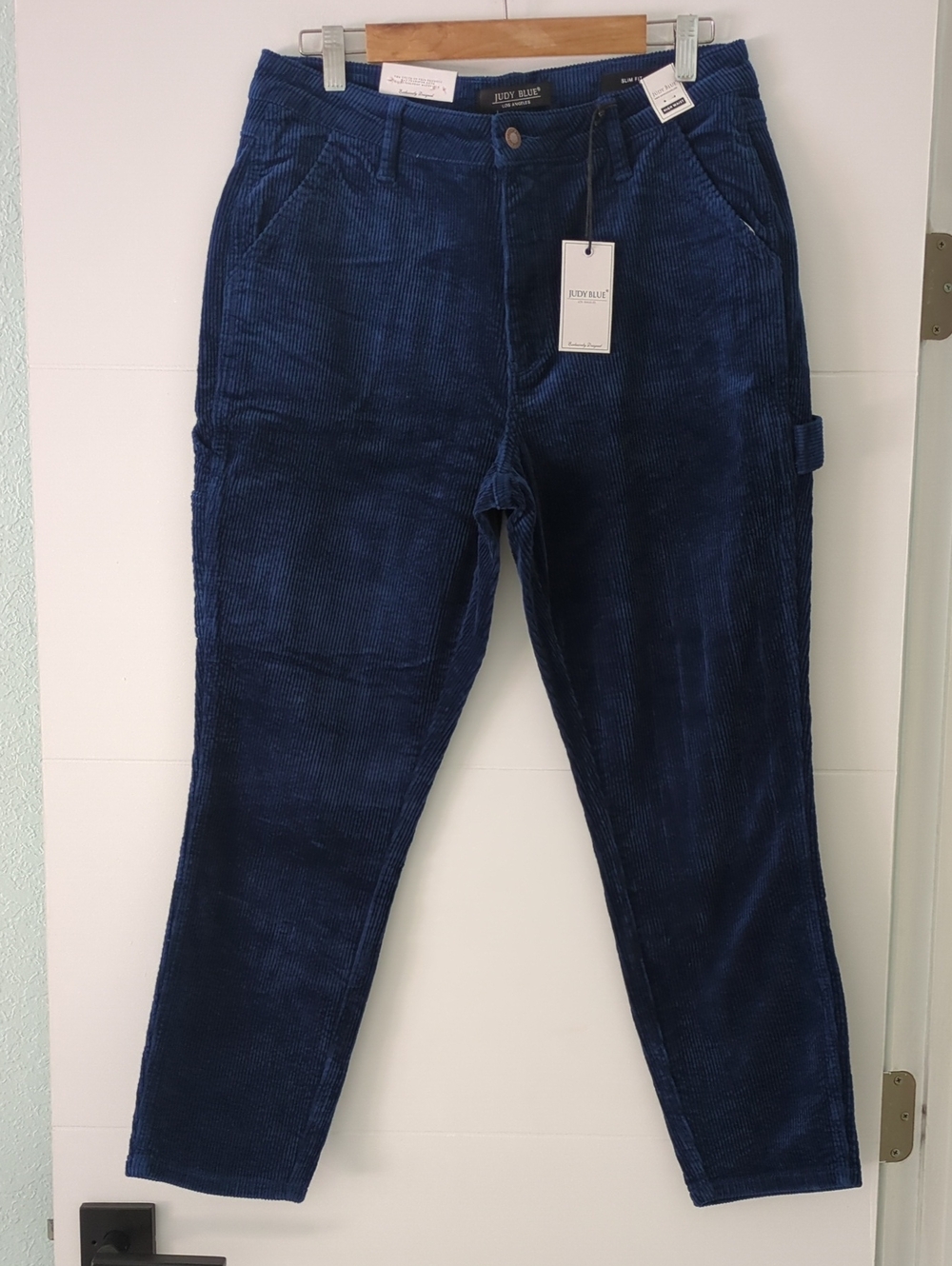 Judy Blue High Waisted Blue Corduroy Women’s Jeans Sz 30 Carpenter Utility Fall